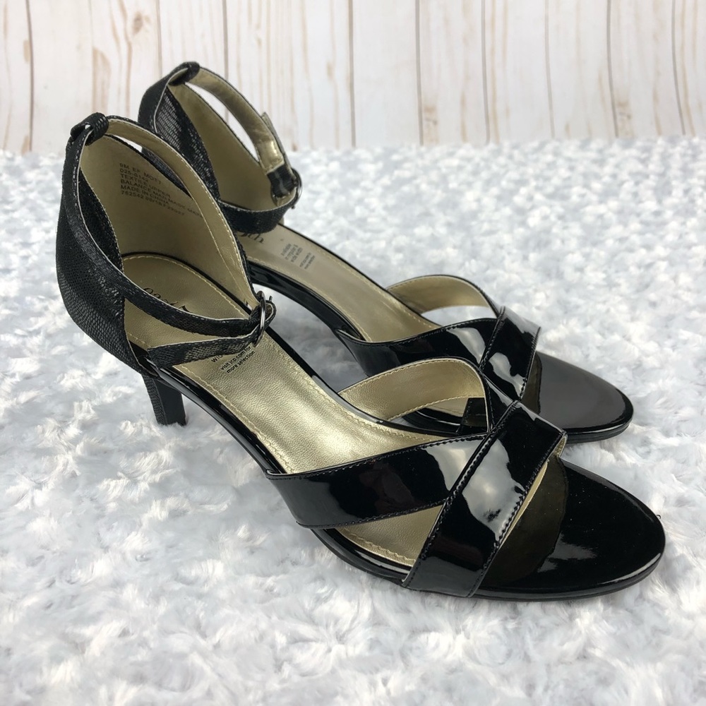 East 5th Mott Black Pump Heeled Sandal New